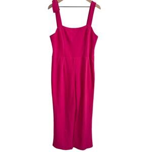 Marina Pink Bow Strap Wide Leg Jumpsuit Size 16